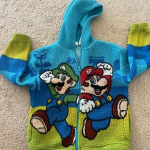 Colorful Mario and Luigi Sherpa Hoodie